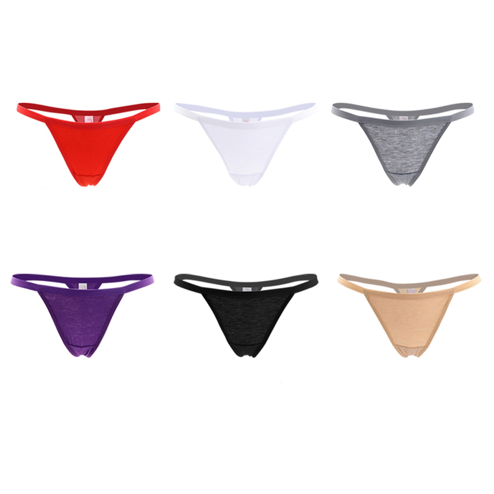 Closecret Women's Sexy Panties Cotton Thongs Pack of 6pcs G-string in 6 Colors