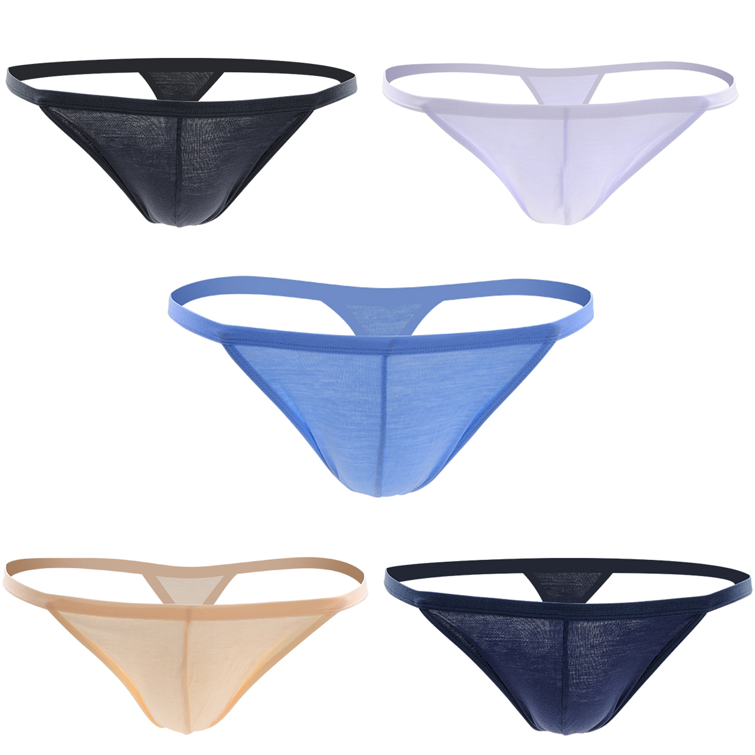 Men’s Thongs,Closecret Sexy Cotton Underwear Pack of 5pcs G-strings