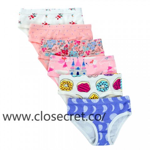 Closecret Kids Series Soft Cotton Baby Panties Little Girls' Assorted Briefs(Pack of 6)