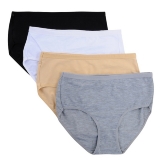 Closecret Women Black Cotton Classic Briefs Panties (Pack of 4)