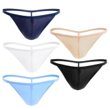 Closecret Men Cotton Underwear Stretchy T Back G-string Thongs (Pack of 5, Assorted)