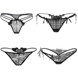 Lace Thong, SOROSIS Women's Sexy G-string Panties(4 Styles in One Pack, Black)